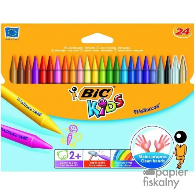 Kredki świecowe BIC Kids Plastidecor 24kol., 8297721