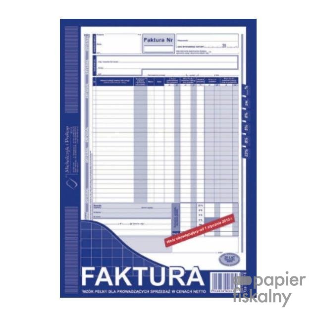 101-1E Faktura VAT MICHALCZYK&PROKOP A4 80 kartek