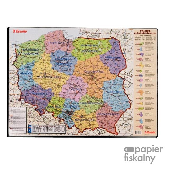 Podkładka_na biurko z mapą Polski 500x650mm ESSELTE 12051