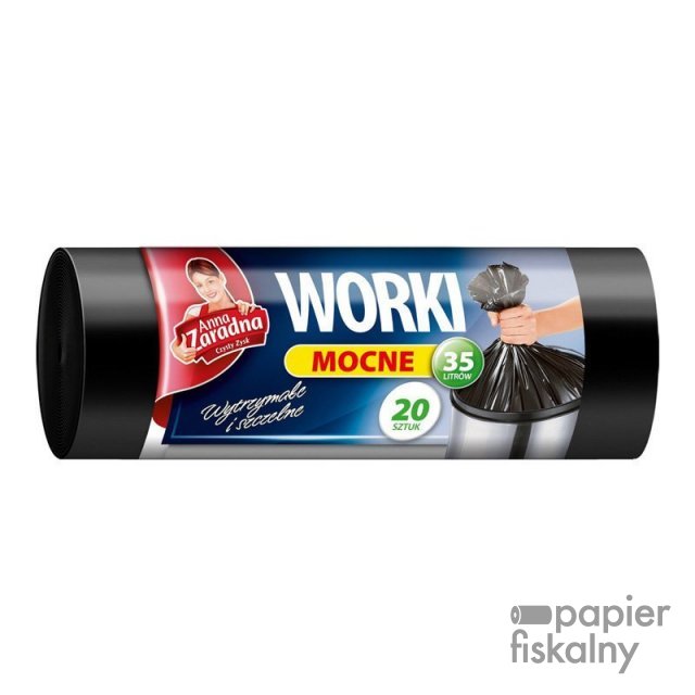 Worki na śmieci 35l mocne HDPE (20szt.)czarne ANNA ZARADNA WNS2207/80SH