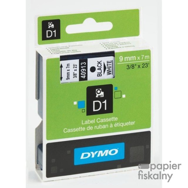 Taśma DYMO D1 - 9 mm x 7 m, czarny / biały S0720680 do drukarek etykiet