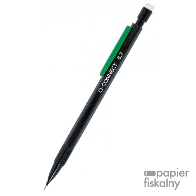 Ołówek automatyczny Q-CONNECT 0,7mm, czarny, GRATIS - grafity