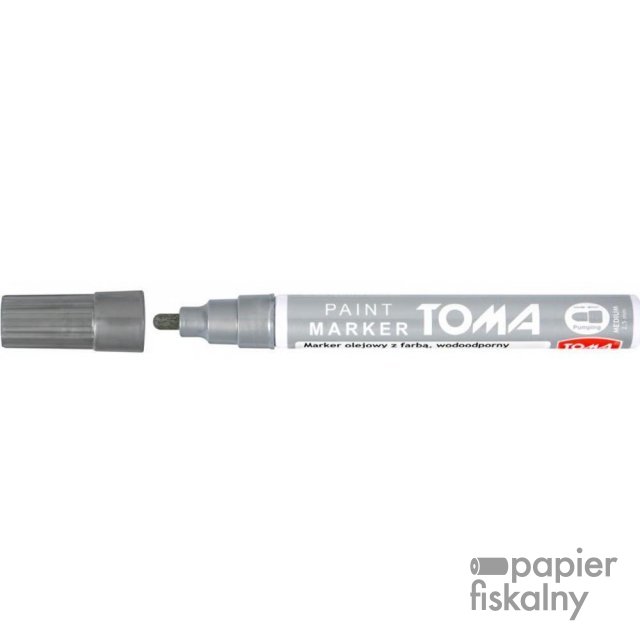 Marker olejowy, fibrowa końcówka 2,5mm, srebrny TO-440 Toma