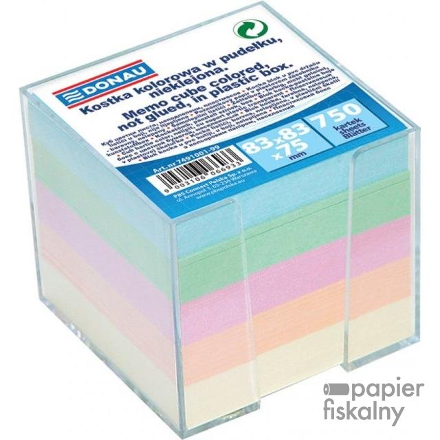 Kostka DONAU nieklejona, w pudełku, 92x92x82mm, mix kolorów