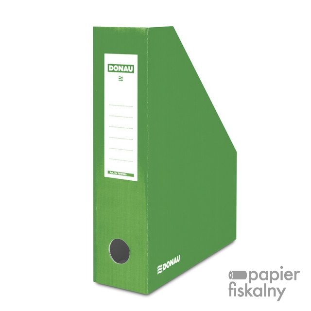Pojemnik na dokumenty DONAU, karton, ścięty, A4/80mm, lakierowany, zielony