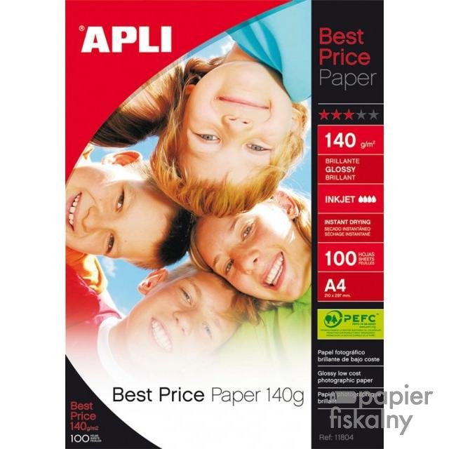 Papier fotograficzny APLI Best Price Photo Paper, A4, 140gsm, błyszczący, 100ark.