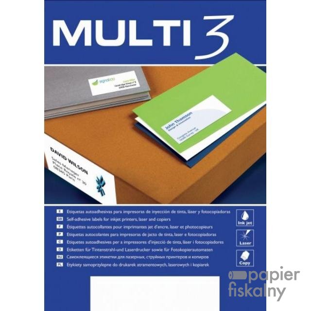 Etykiety na płyty CD/DVD MULTI 3, średnica 117mm, okrągłe, białe