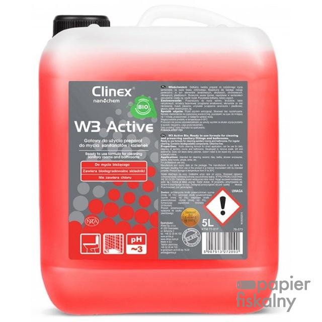Preparat CLINEX W3 Active BIO 5L, do mycia sanitariatów i łazienek
