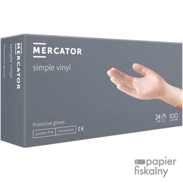 Rękawiczki Mercator winylowe bezpudrowe L. 100szt