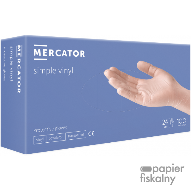 Rękawiczki Mercator Winylowe pudrowe M. 100szt