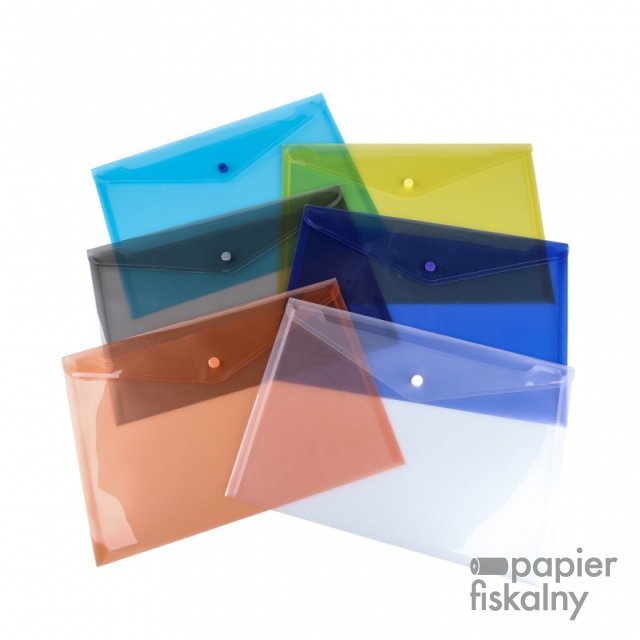 Teczka kopertowa, PP, A4, 235 x 328 x 0,18 mm, na zatrzask, display, mix kolorów
