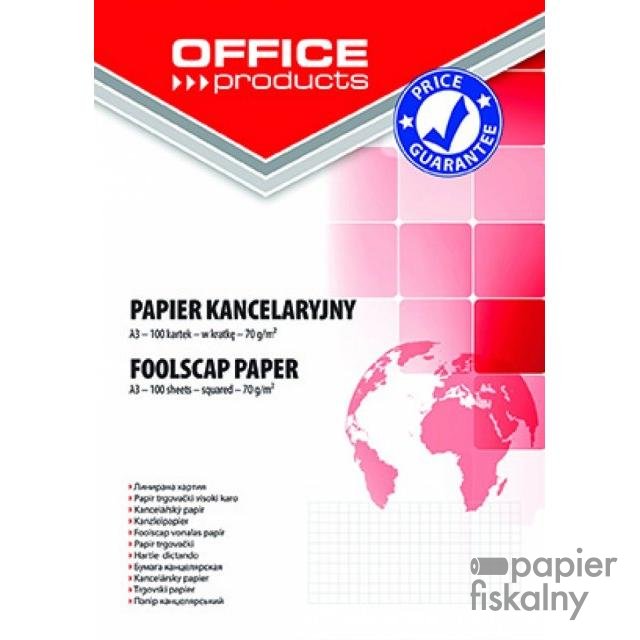 Papier kancelaryjny OFFICE PRODUCTS, kratka, A3, 100ark.