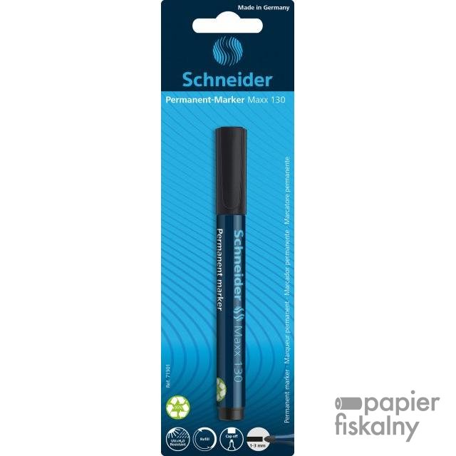 Marker permanentny SCHNEIDER Maxx 130, okrągły, 1-3mm, blister, czarny