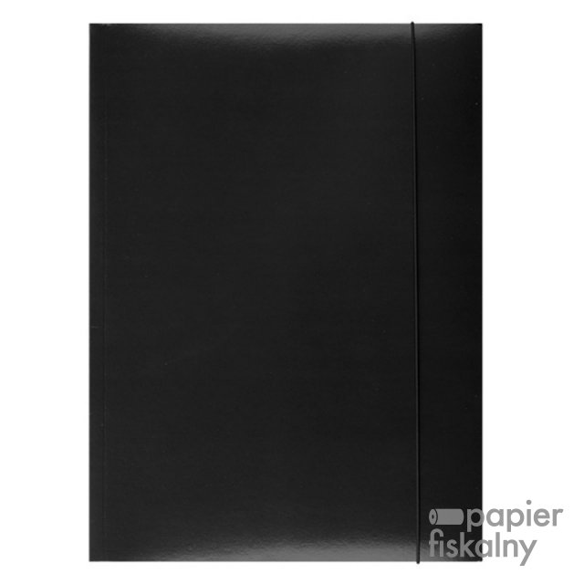 Teczka z gumką OFFICE PRODUCTS, karton/lakier, A4, 350gsm, 3-skrz., czarna