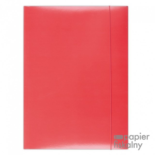 Teczka z gumką OFFICE PRODUCTS, karton/lakier, A4, 350gsm, 3-skrz., czerwona