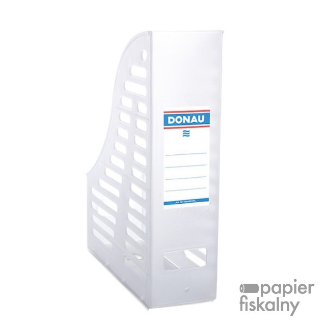 Pojemnik ażurowy na dokumenty DONAU, PP, A4, składany, transparentny biały