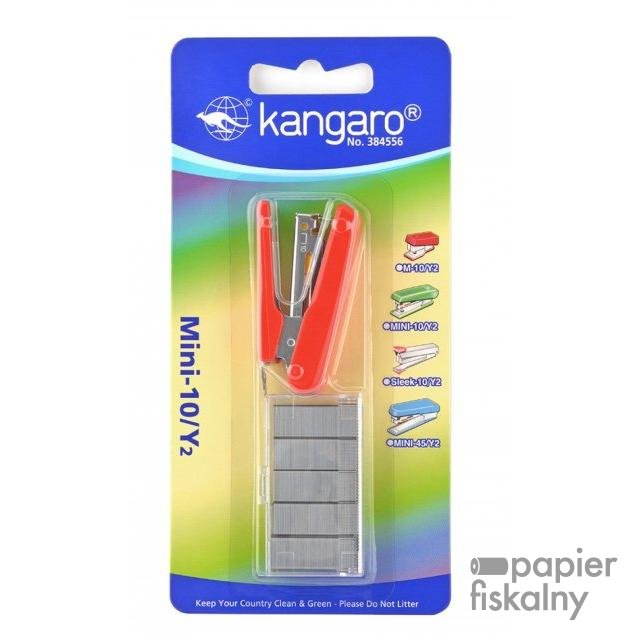 Zszywacz KANGARO Mini-10/Y2+zszywki, zszywa do 10 kartek, blister, czerwony