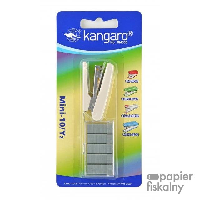 Zszywacz KANGARO Mini-10/Y2+zszywki, zszywa do 10 kartek, blister, beżowy