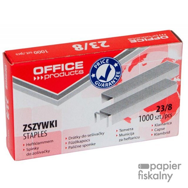 Zszywki OFFICE PRODUCTS, 23/8, 1000szt.