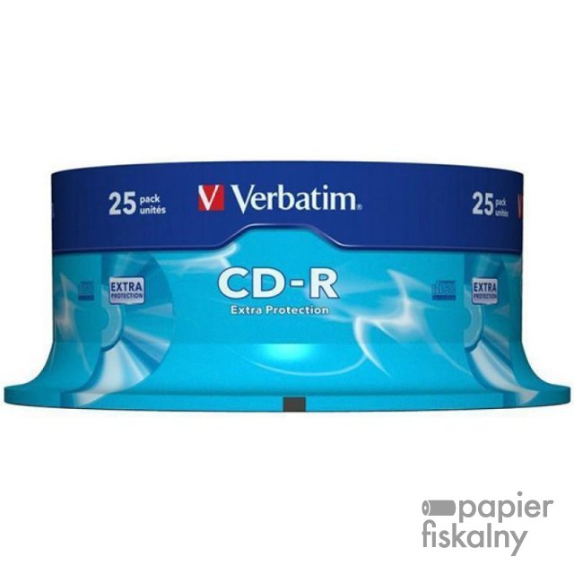 Płyta CD-R VERBATIM, 700MB, prędkość 52x, cake, 25szt., ekstra ochrona