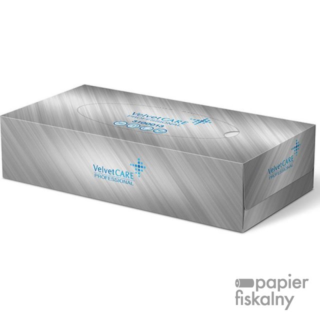 Chusteczki kosmetyczne celulozowe VELVET Professional Box, 2-warstwowe, 100 listków, biały
