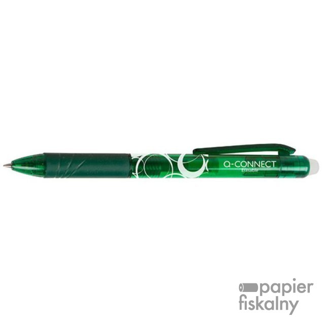 Długopis automatyczny Q-CONNECT , 1,0mm, wymazywalny, zielony