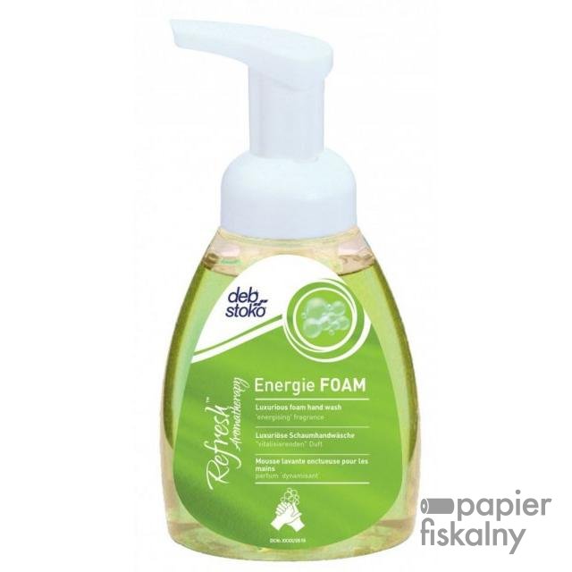 Mydło w pianie DEB Energie Foam, butelka z pompką, 250ml, cytrusowo-korzenne
