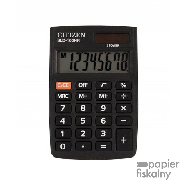 Kalkulator kieszonkowy CITIZEN SLD-100NR, 8-cyfrowy, 88x58mm, czarny