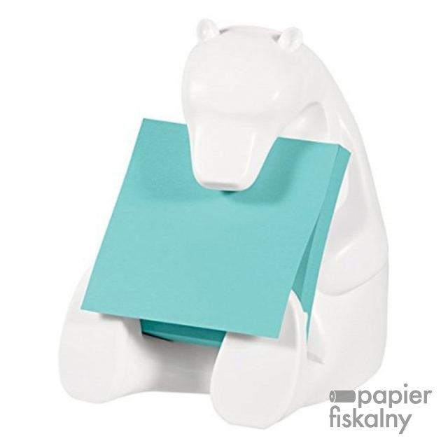Podajnik do karteczek samoprzylepnych POST-IT® Miś (Bear-330), biały, w zestawie 1 bloczek Super Sticky Z-Notes