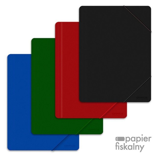 Teczka z gumką OFFICE PRODUCTS, A4, PP, 500mikr., 3-skrz., mix kolorów