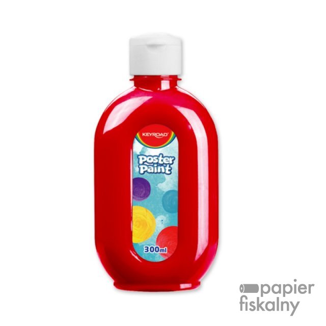Farba plakatowa KEYROAD, 300ml, butelka, czerwona