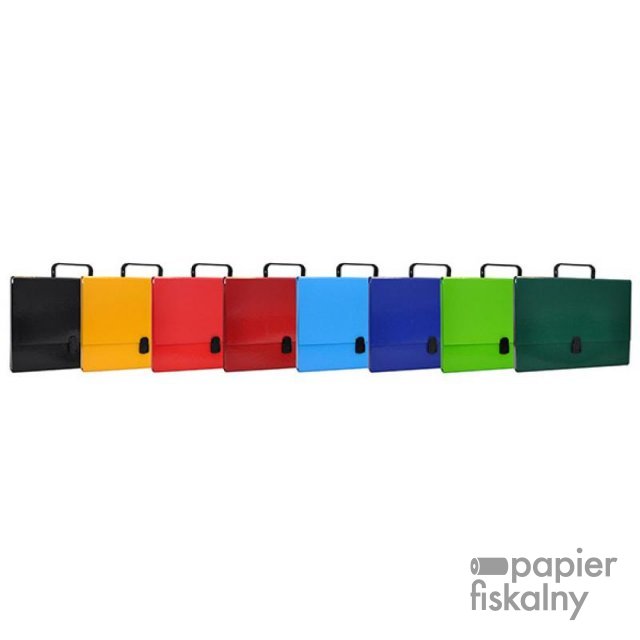 Teczka-pudełko OFFICE PRODUCTS, PP, A4/5cm, z rączką i zamkiem, mix kolorów