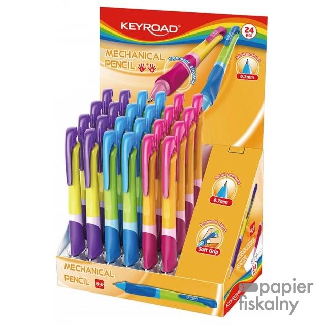 Ołówek automatyczny KEYROAD SMOOZZY Writer, 0,7mm., pakowany na displayu, mix kolorów