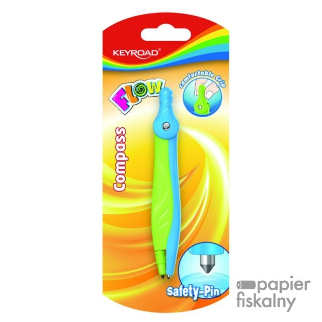 Cyrkiel plastikowy KEYROAD Flow, blister, mix kolorów