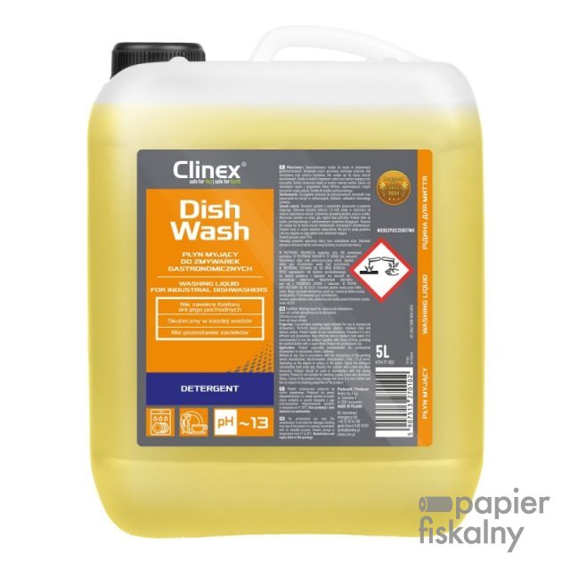 Płyn myjący CLINEX DishWash, do zmywarek gastronomicznych, 5l