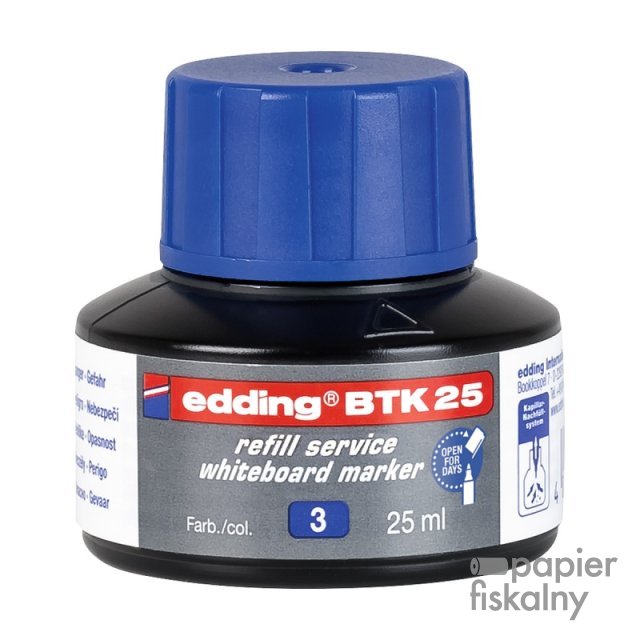 Tusz do uzupełniania markerów do tablic suchościeralnych E-BTK 25 EDDING, niebieski