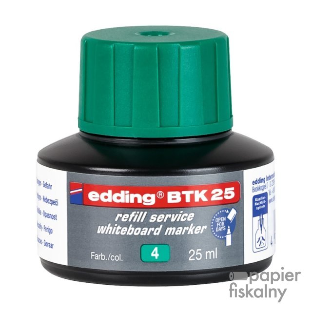 Tusz do uzupełniania markerów do tablic suchościeralnych E-BTK 25 EDDING, zielony