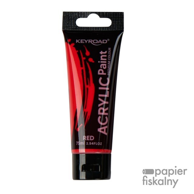 Farba akrylowa KEYROAD, 75ml, tubka, czerwona
