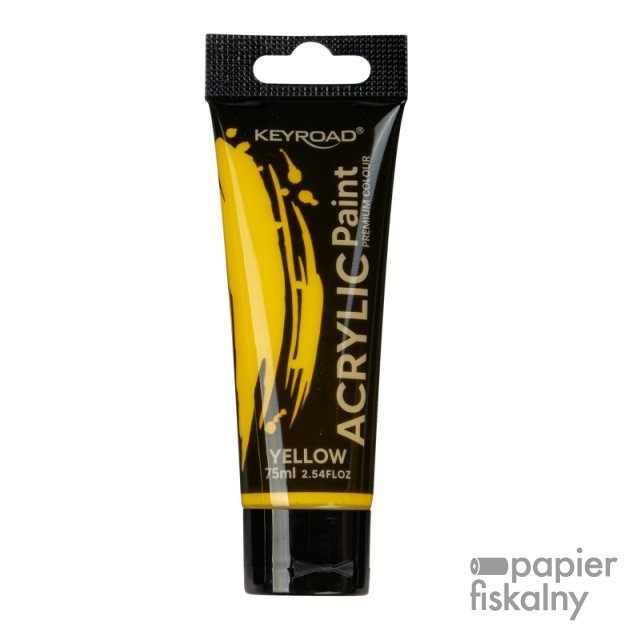 Farba akrylowa KEYROAD, 75ml, tubka, żółta