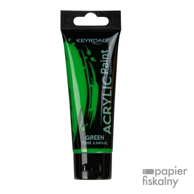 Farba akrylowa KEYROAD, 75ml, tubka, zielona