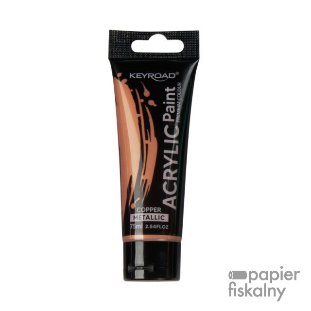 Farba akrylowa KEYROAD, metaliczna, 75ml, tubka, miedziana