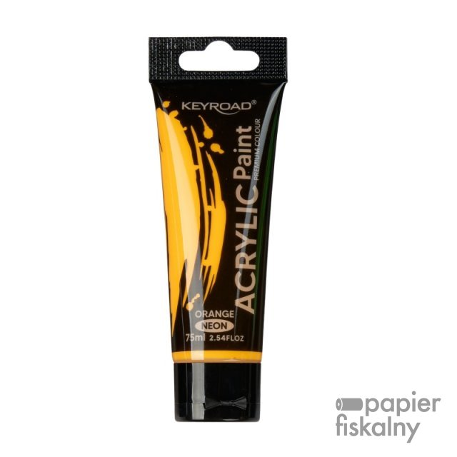 Farba akrylowa KEYROAD, neonowa, 75ml, tubka, pomarańczowa