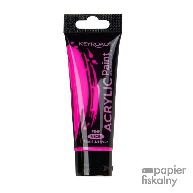 Farba akrylowa KEYROAD, neonowa, 75ml, tubka, różowa
