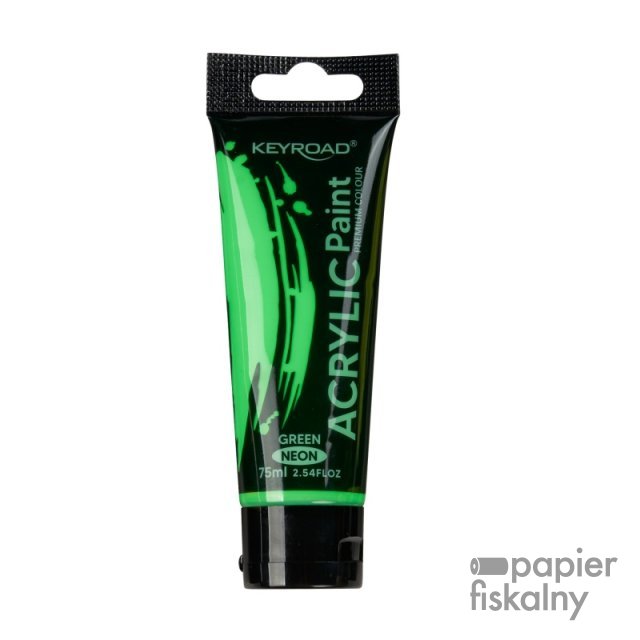 Farba akrylowa KEYROAD, neonowa, 75ml, tubka, zielona
