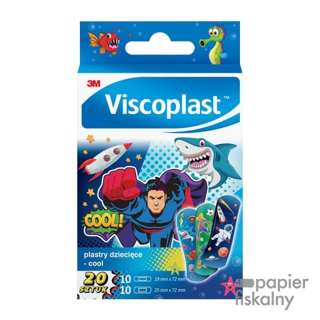 Plastry dziecięce VISCOPLAST Cool, 2 rozmiary, 20 szt., pudełko