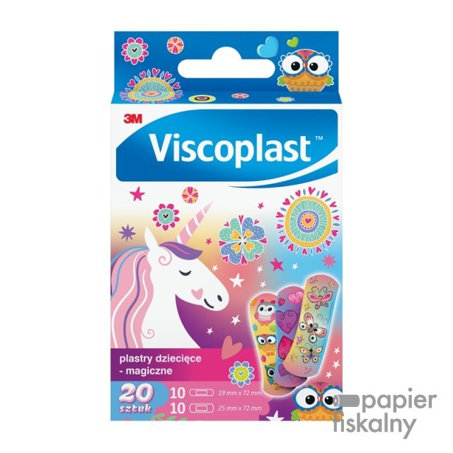 Plastry dziecięce VISCOPLAST Magiczne, 2 rozmiary, 20 szt., pudełko