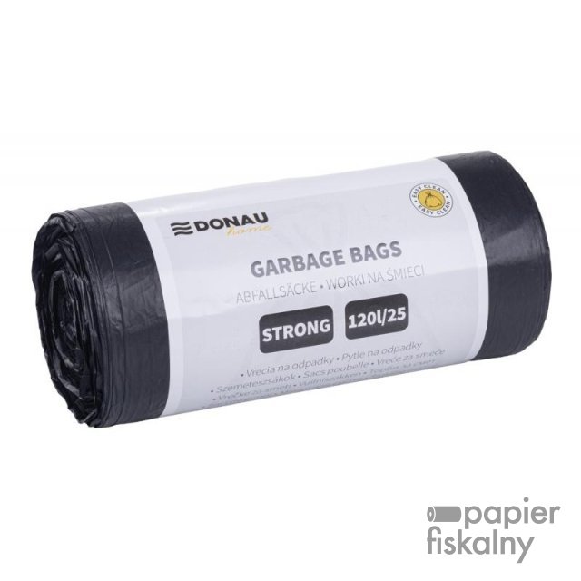 Worki na śmieci DONAU HOME, mocne (LDPE), 120l, 25 szt., czarne