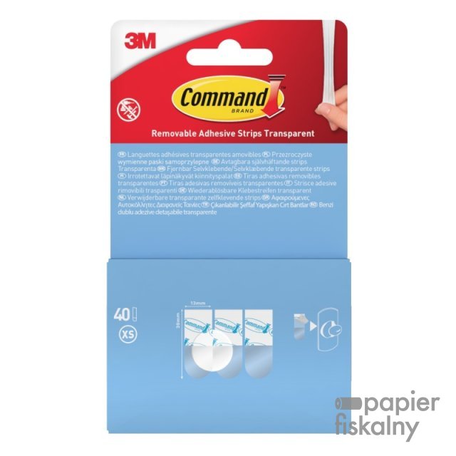 Paski samoprzylepne COMMAND™ (17020), wymienne, mini, 40 szt., transparentne