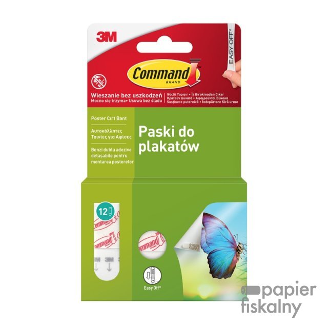 Paski do plakatów COMMAND™ (17024), małe, 12 szt., białe