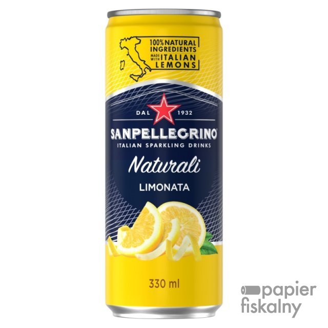 Limonata SANPELLEGRINO, delikatny gaz, puszka, 0,33l